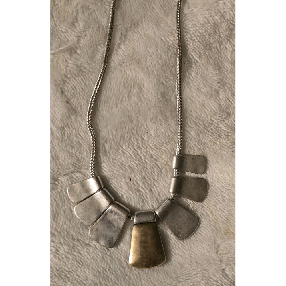 Nwt The Sak: Silver Geometric Statement Necklace-Reversable
